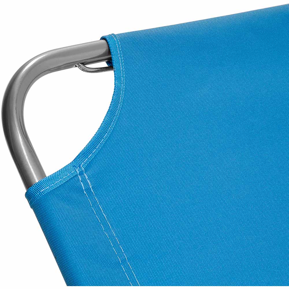 Charles Bentley Foldable Reclining Camping Lounger Teal Image 2