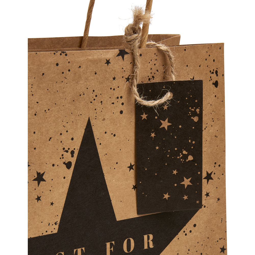 Wilko Medium Kraft Star Giftbag Image 2