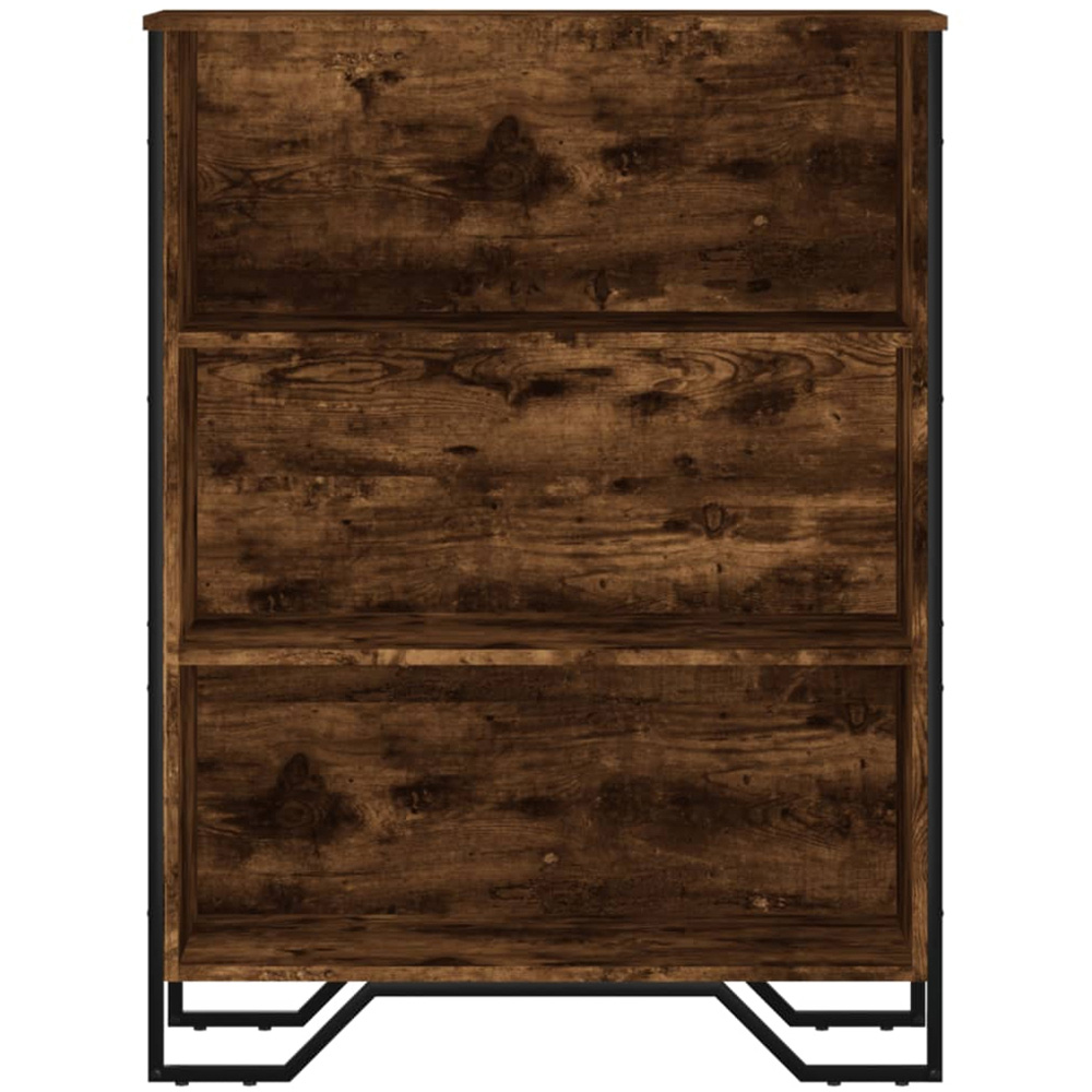 vidaXL 3 Shelf Smoked Oak Bookcase Image 4