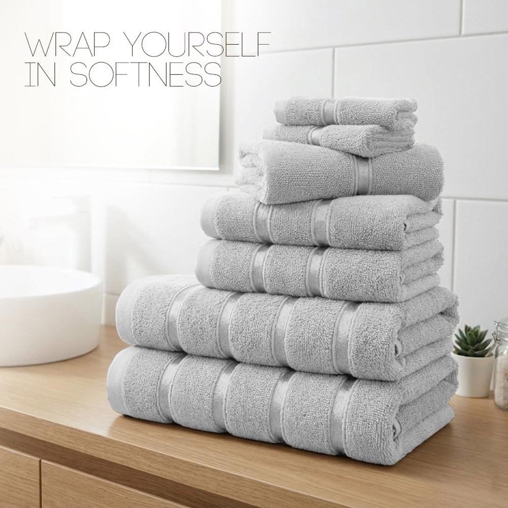 Smart Living Boston 8 Piece Silver Towel Bale Set Image 8