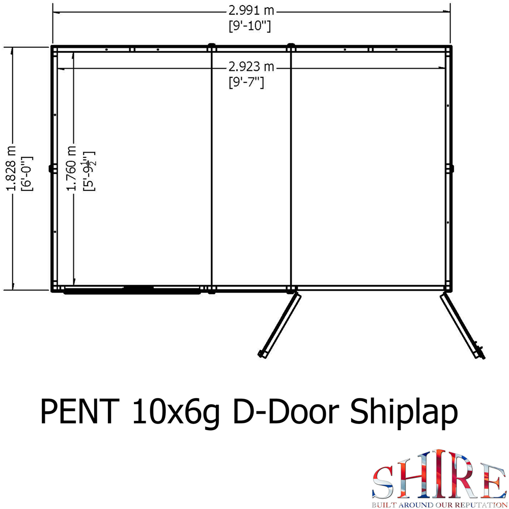 Shire 10 x 6ft Shiplap Pent Garden Shed Image 9
