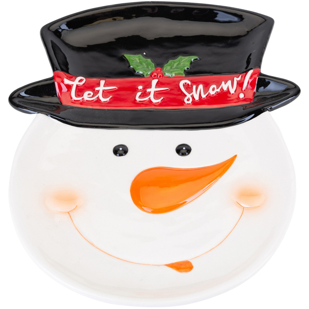 The Christmas Gift Co Black Snowman Plate Image 2