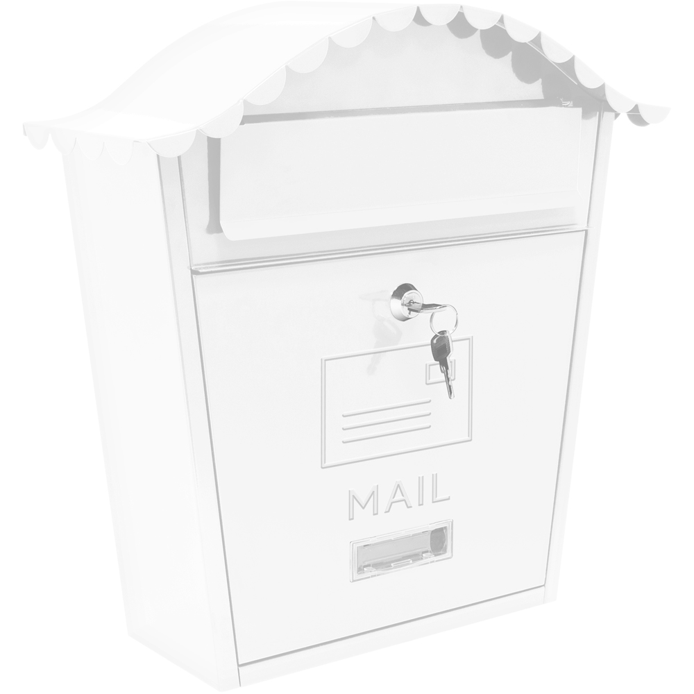 GardenKraft Classic White Galvanised Steel Wall Post Box Image 1