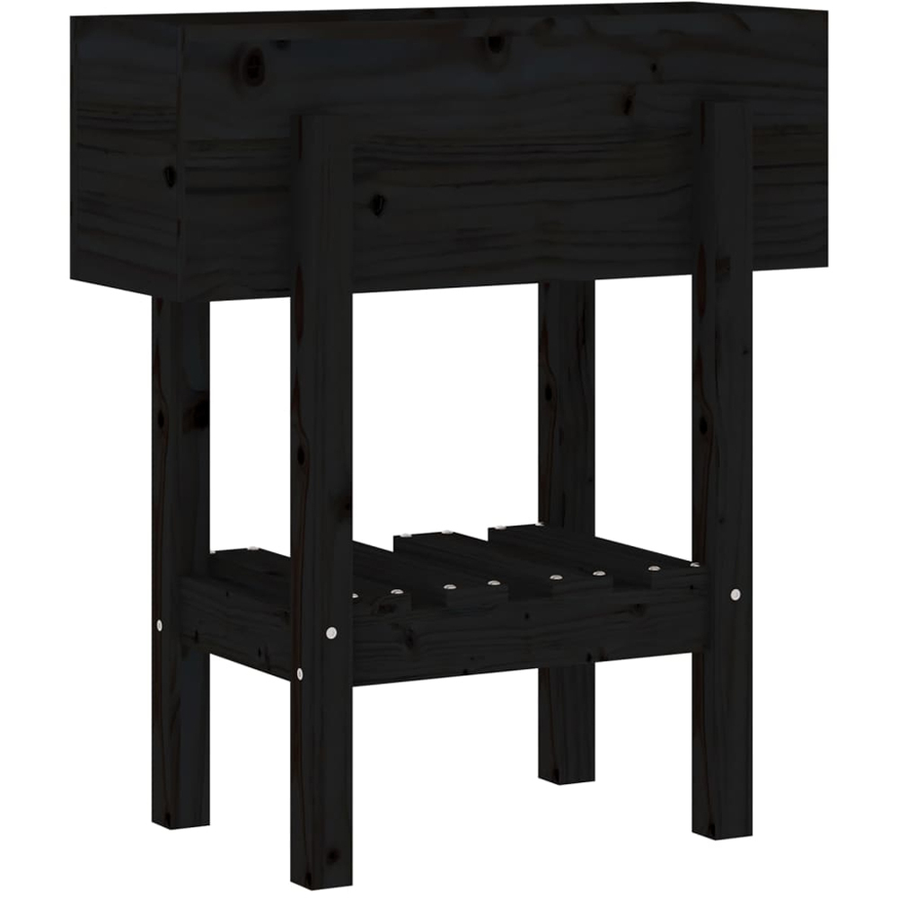 vidaXL Black Pine Wood Garden Planter 69 x 30 x 62cm Image 1