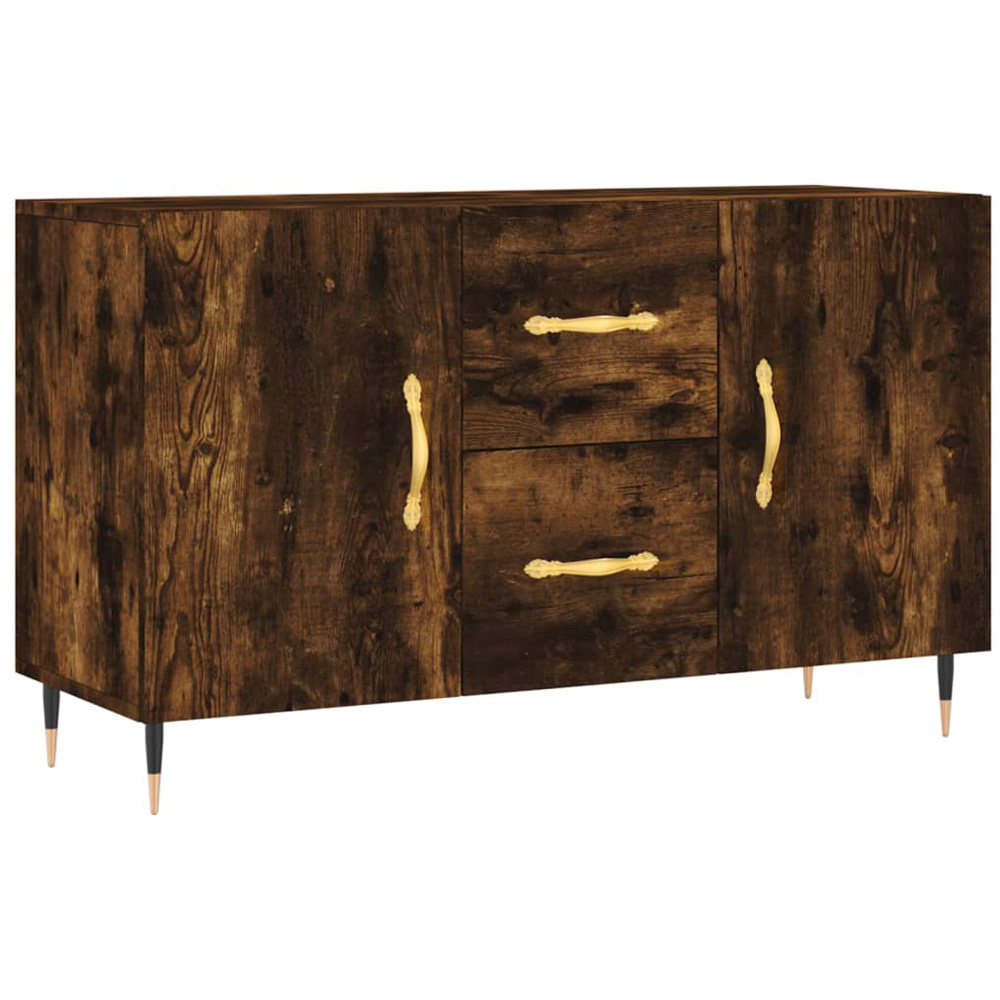 vidaXL 2 Door 2 Drawer Smoked Oak Sideboard Image 2