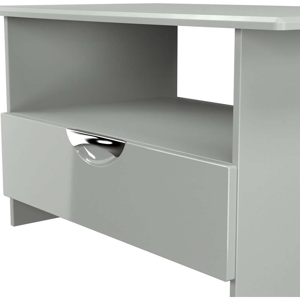 Crowndale Camden Single Drawer Single Shelf Grey Gloss and Dusk Grey Coffee Table Ready Assembled Image 5