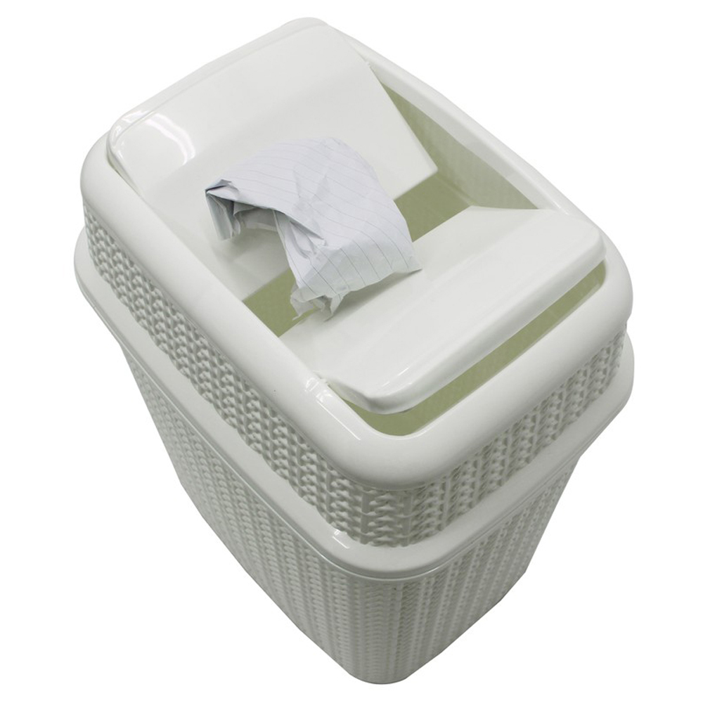 JVL Loop 10L White Push Top Bin Image 4