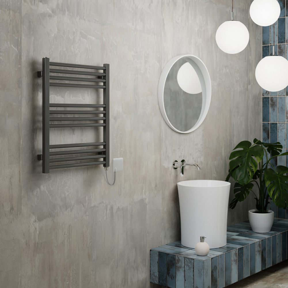 Terma Fiona E Sparkling Grey Electric Towel Rail 660 x 500mm Image 6