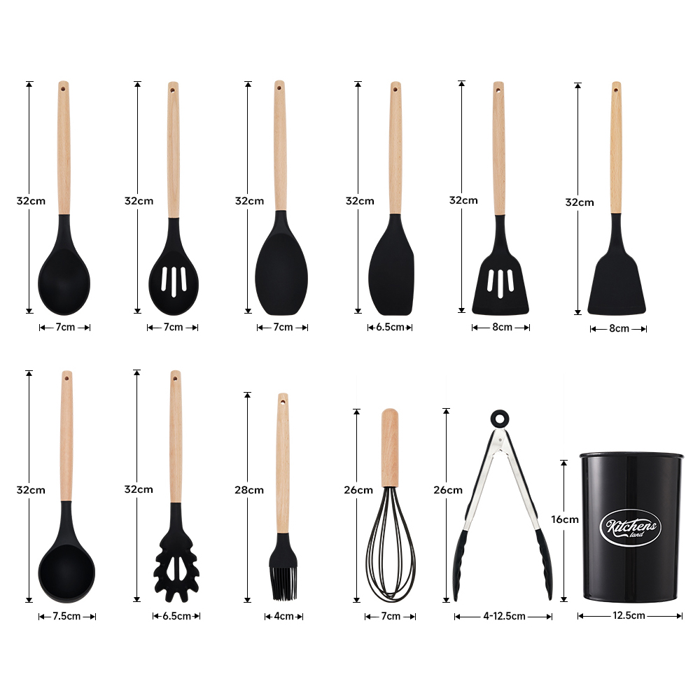 Living and Home 11 Pieces Silicone Cutlery Set Image 9