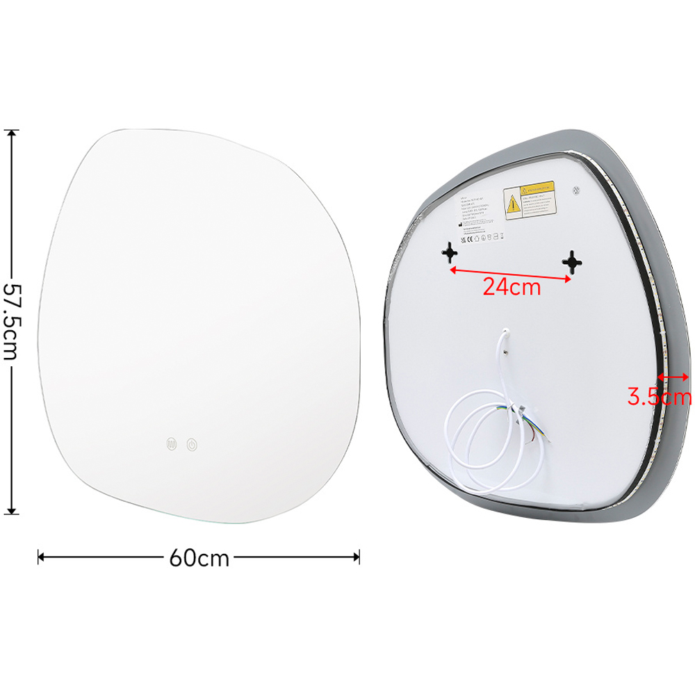 H&O Direct Frameless Irregular LED Wall Mirror Image 5