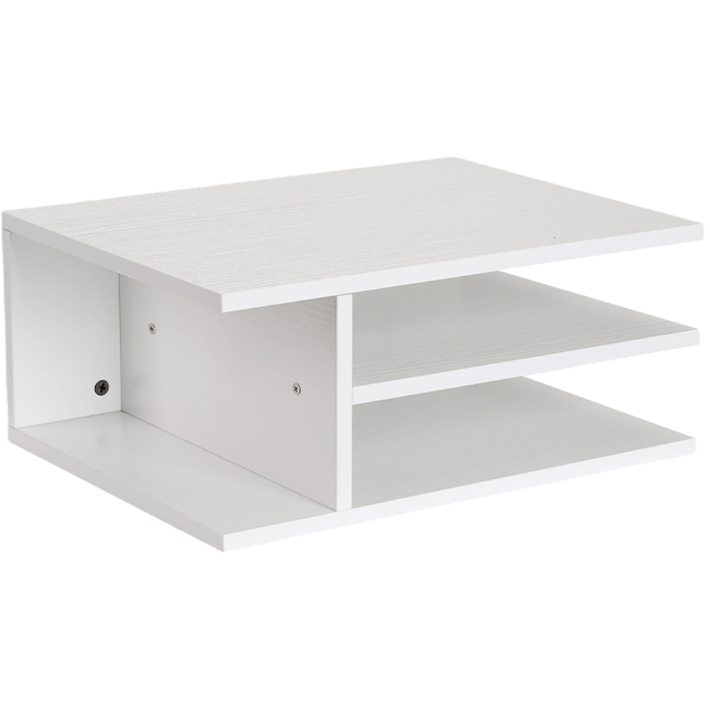 Living and Home 3 Shelf Warm White Desktop Printer Stand Image 2