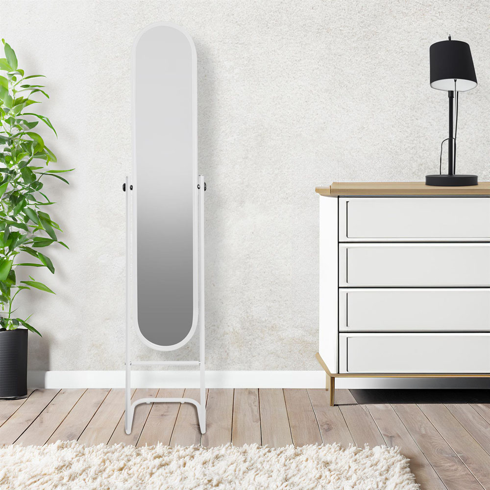 Harbour Housewares White Round Full Length Mirror 153 x 30cm Image 3