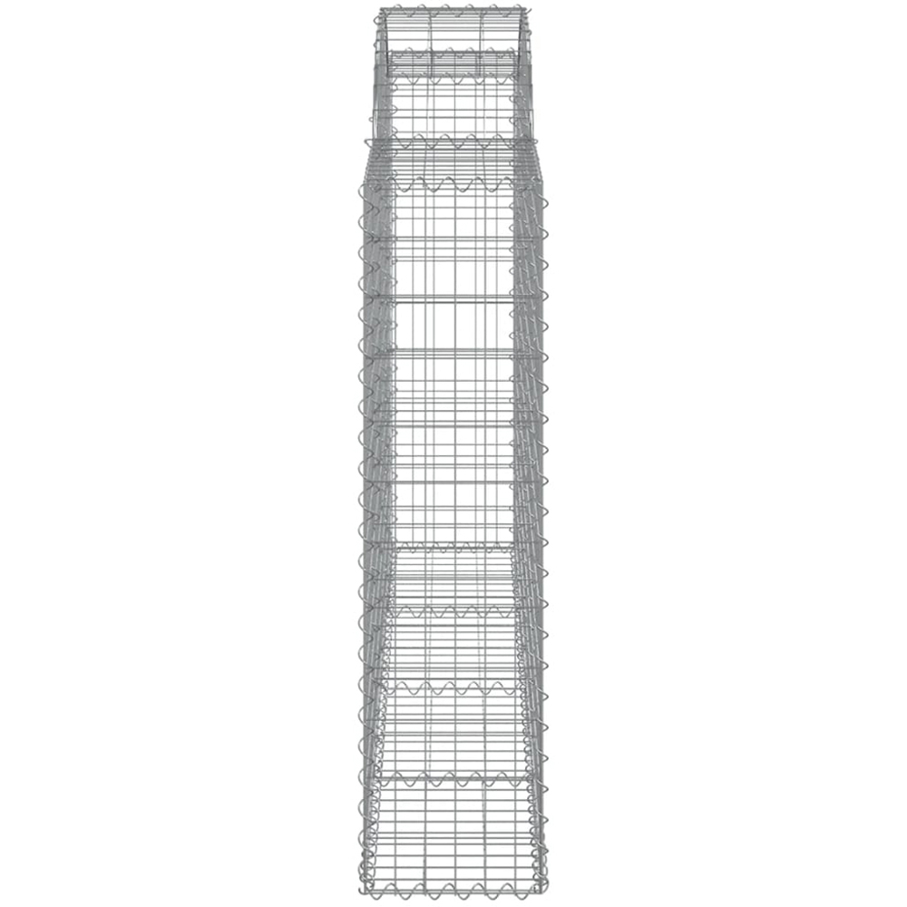 vidaXL Silver Galvanised Iron Arched Gabion Basket 200 x 30 x 120/140cm 6 Pack Image 3