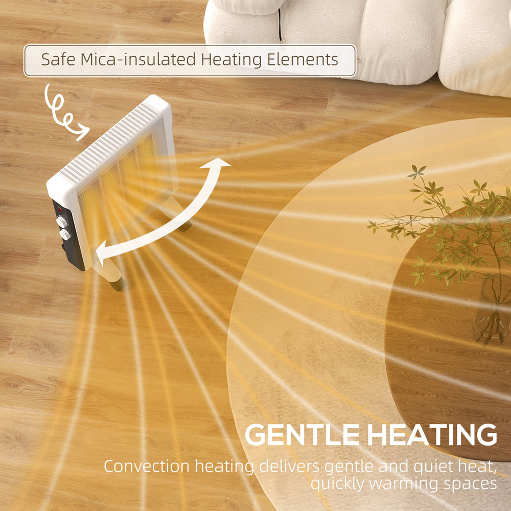 HOMCOM White Electric Panel Heater 2000W Image 7