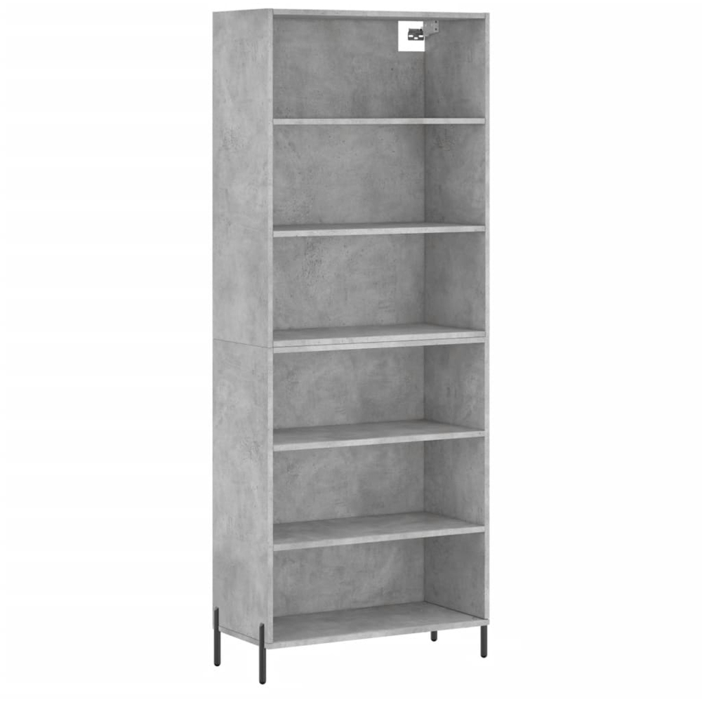 vidaXL 6 Shelf Concrete Grey Highboard Image 2