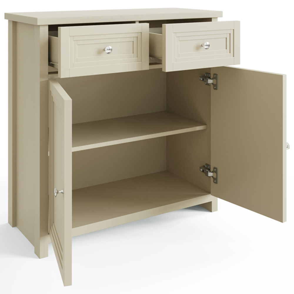 GFW Oakley 2 Door 2 Drawer Stone Compact Sideboard Image 4
