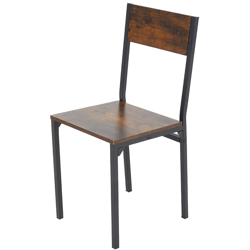 Living and Home 4 Seater Dining Set Black and Dark Brown Image 3