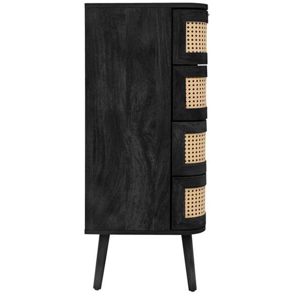 Birlea Noah 5 Drawer Black Rattan Storage Chest Image 4