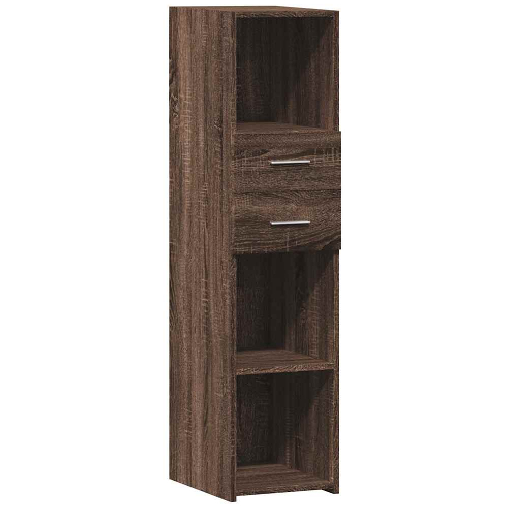 vidaXL 2 Drawer 3 Shelf Brown Oak Highboard Image 2