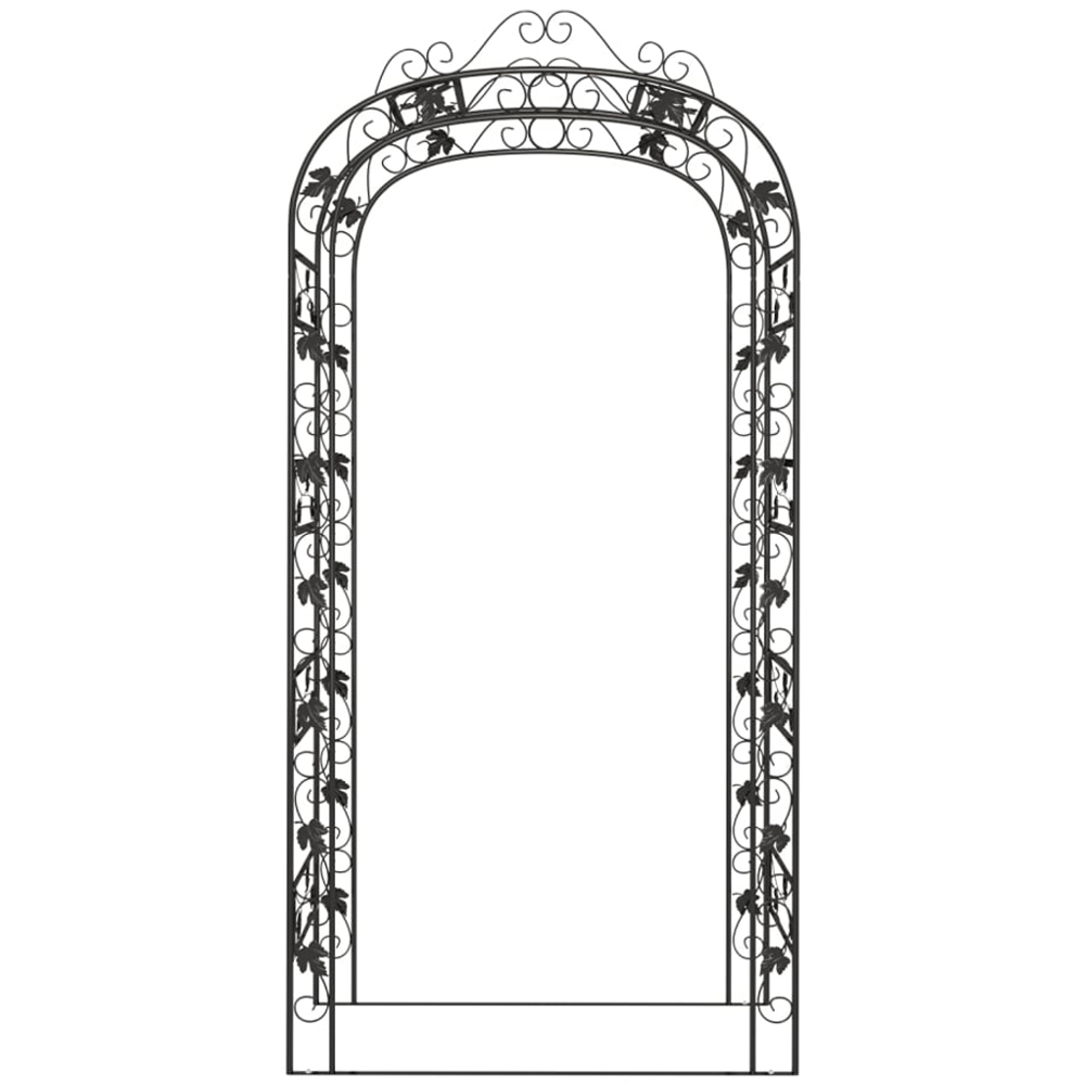 vidaXL Black Powder Coated Steel Decorative Garden Arch 116 x 45 x 240cm Image 3