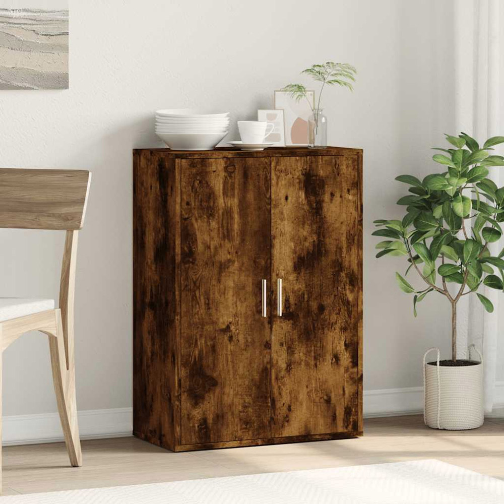 vidaXL 2 Door Smoked Oak Sideboard Image 3