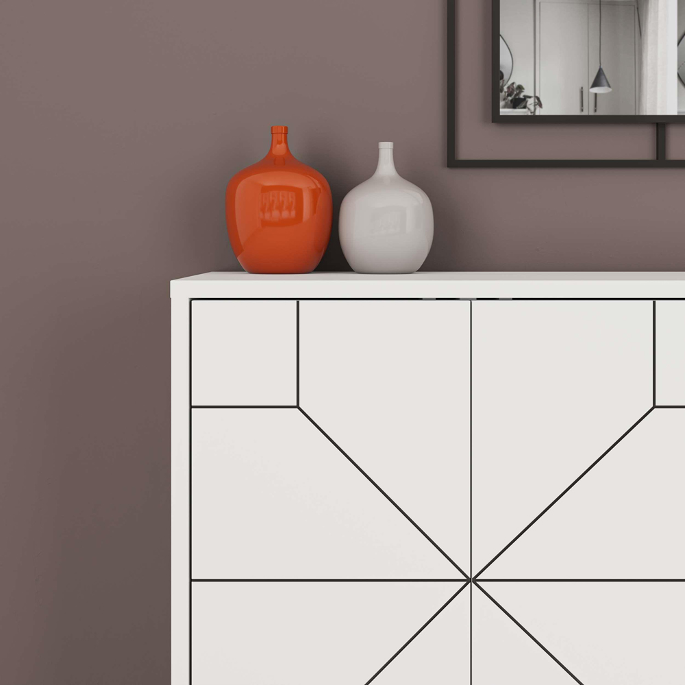 Decortie Dune 4 Door White Console Sideboard Image 3