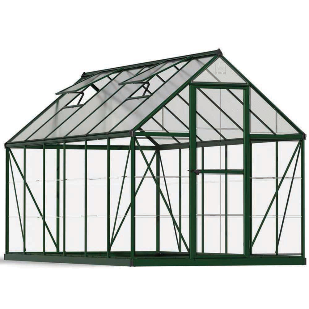 Palram Canopia Hybrid Green Polycarbonate 6 x 12ft Greenhouse Image 1