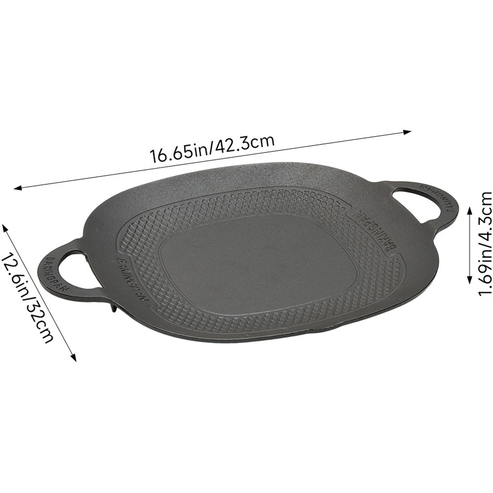 Living and Home Flat Centre Cast Iron Grill Pan Image 8