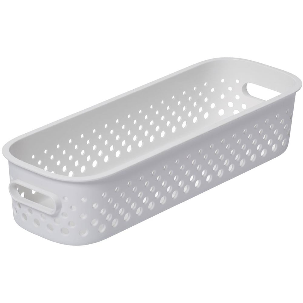 SmartStore Essence White Slim Organiser Storage Basket 1.3L 3 Pack Image 3