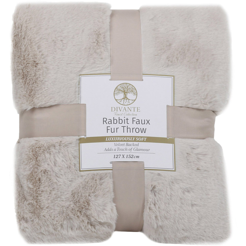 Divante Mink Rabbit Faux Fur Throw 127 x 152cm Image 1