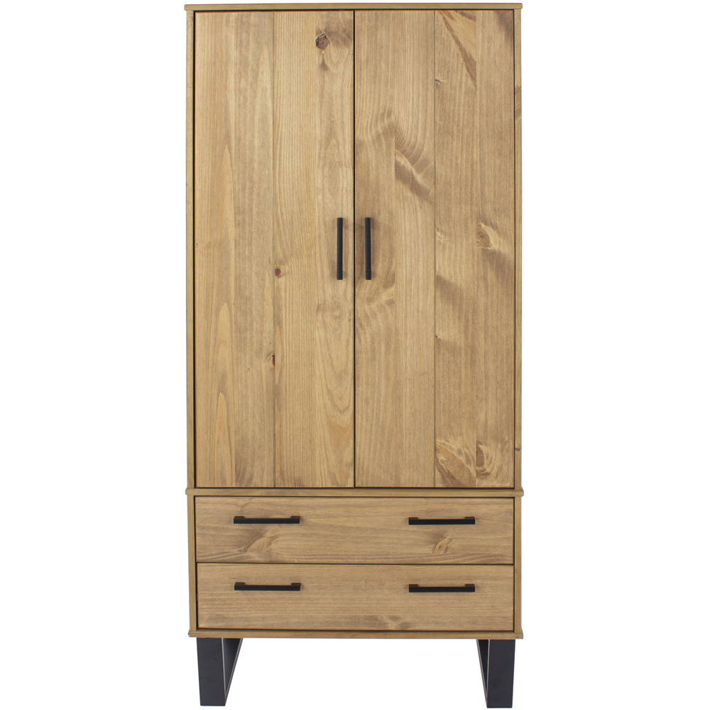 Core Products Texas 2 Door 2 Drawer Antique Wax Pine Wardrobe Image 3