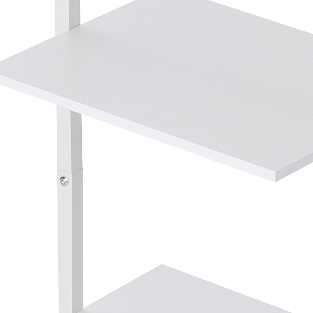 Living and Home 5-Tier White Bathroom Ladder Shelf with Metal Frame Image 3