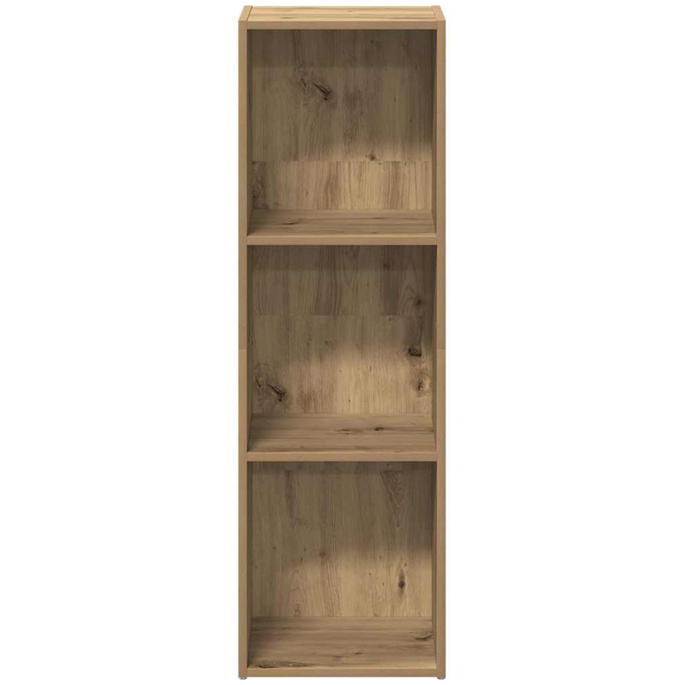 vidaXL 3 Shelf Artisanal Oak Bookcase Image 3