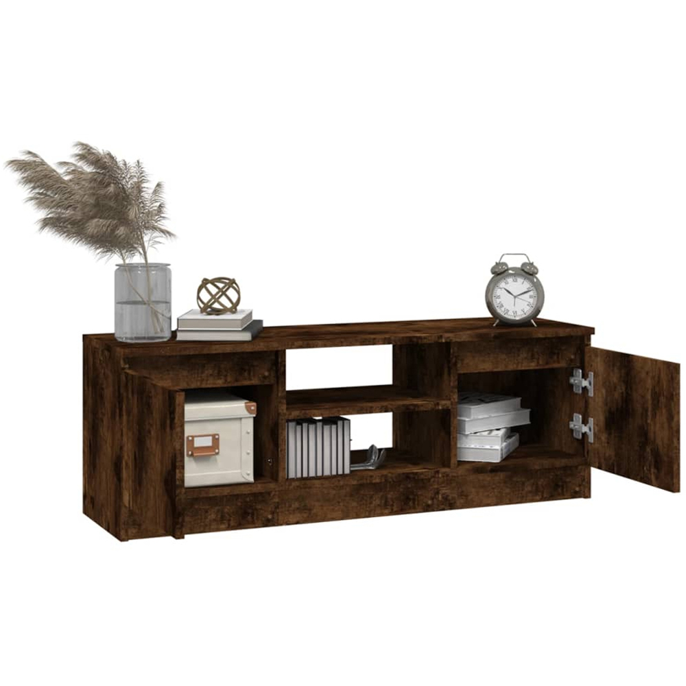 vidaXL 2 Door 2 Shelf Smoked Oak TV Cabinet Image 4
