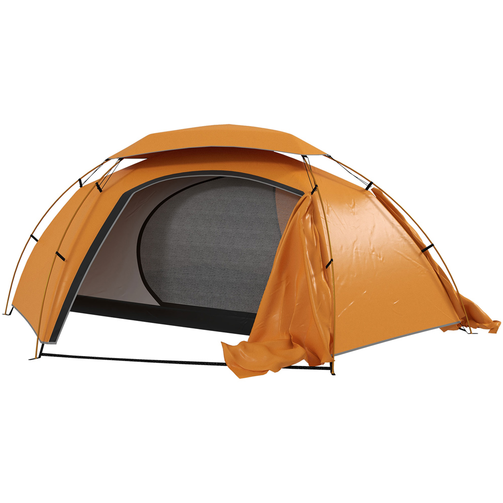 Outsunny 1-2 Person Waterproof Dome Camping Tent Orange Image 1