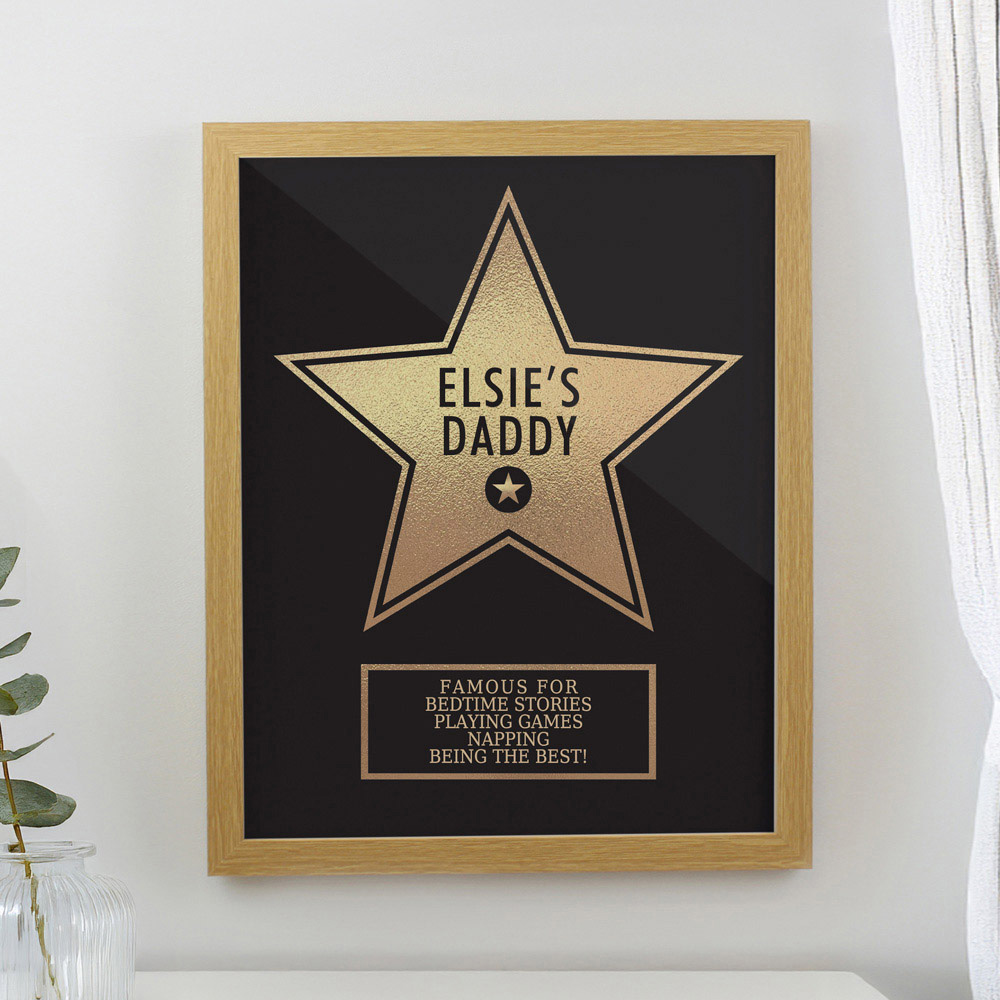 Personalised Memento Company Personalised Star Award Oak Poster Frame 12 x 15 inch Image 2