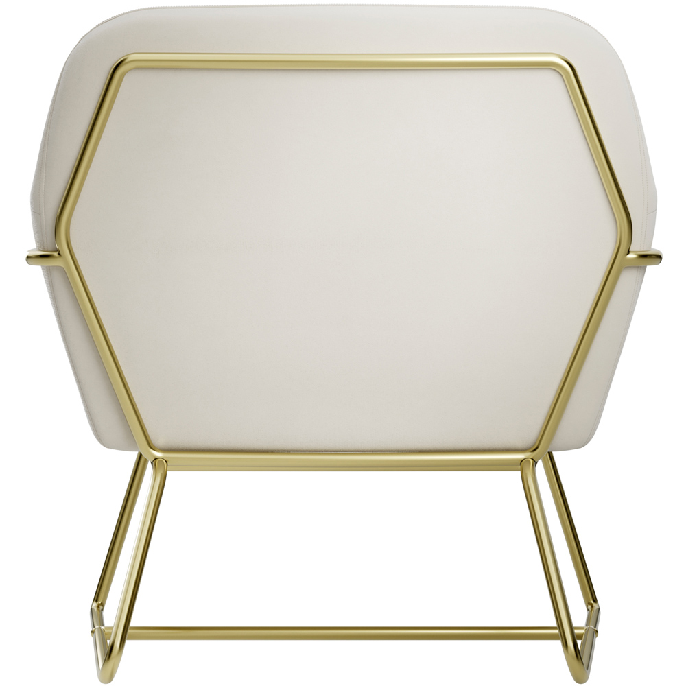 Charles Brushed Gold and Cream Velvet Armchair Image 5