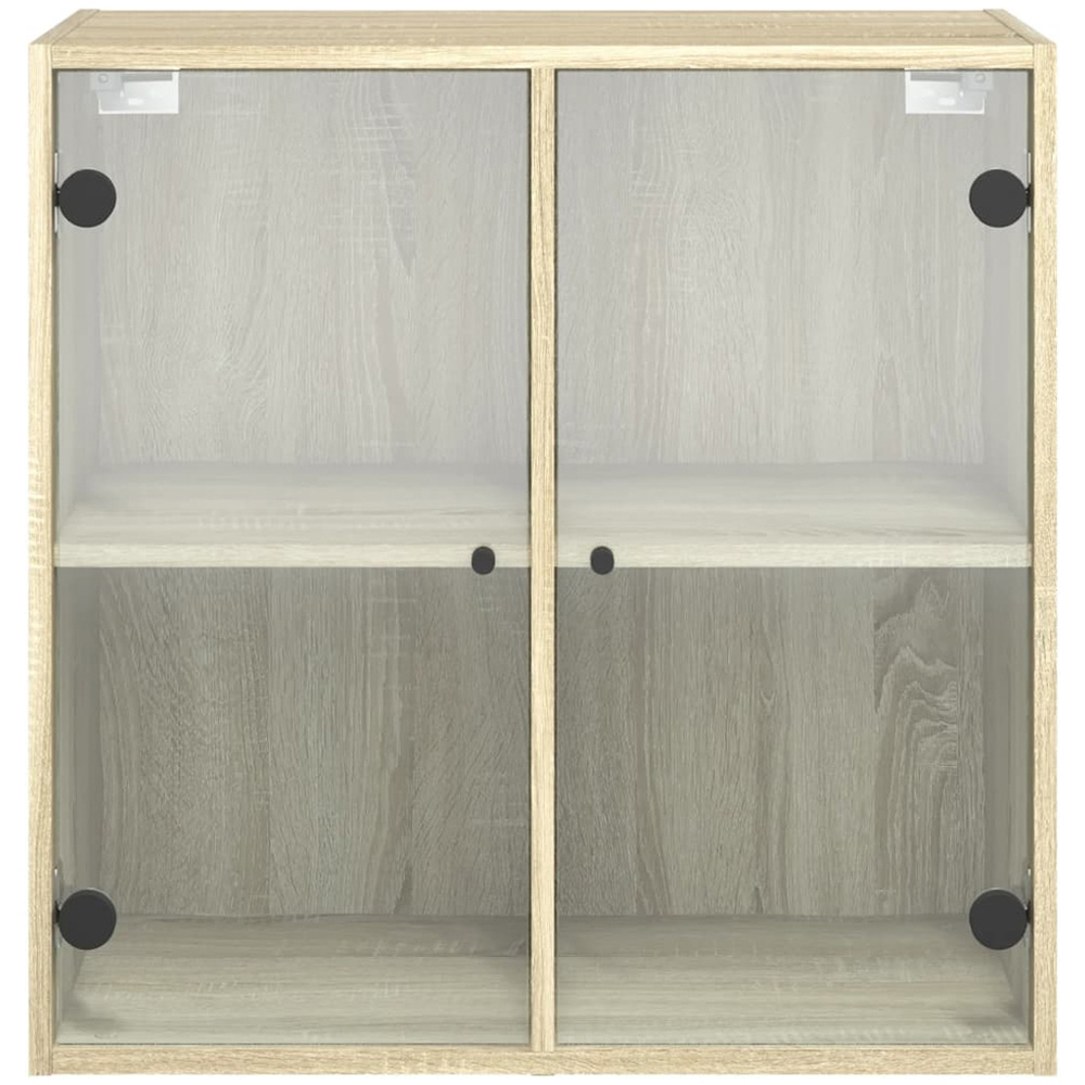 vidaXL 2 Glass Door 4 Shelf Sonoma Oak Wall Cabinet Image 6