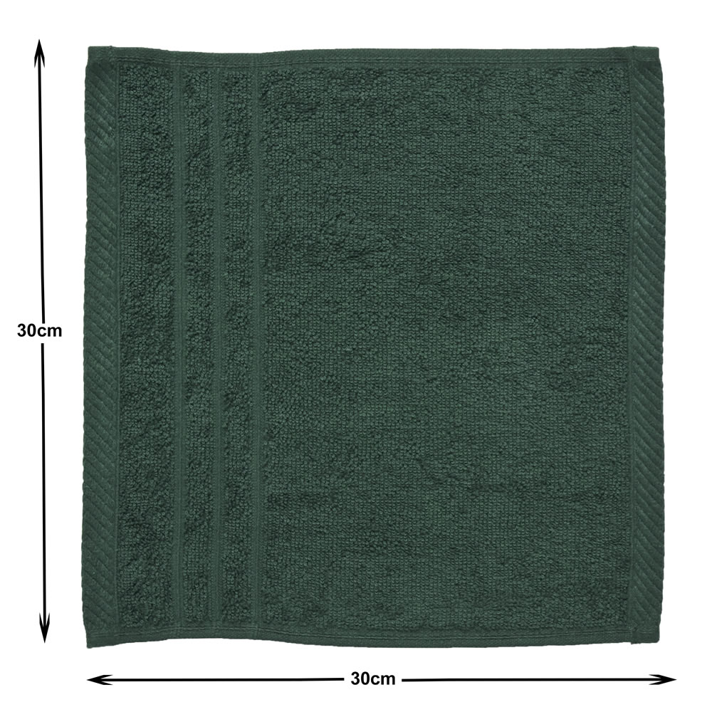 Wilko Supersoft Emerald Face Cloths 2 pack Image 3