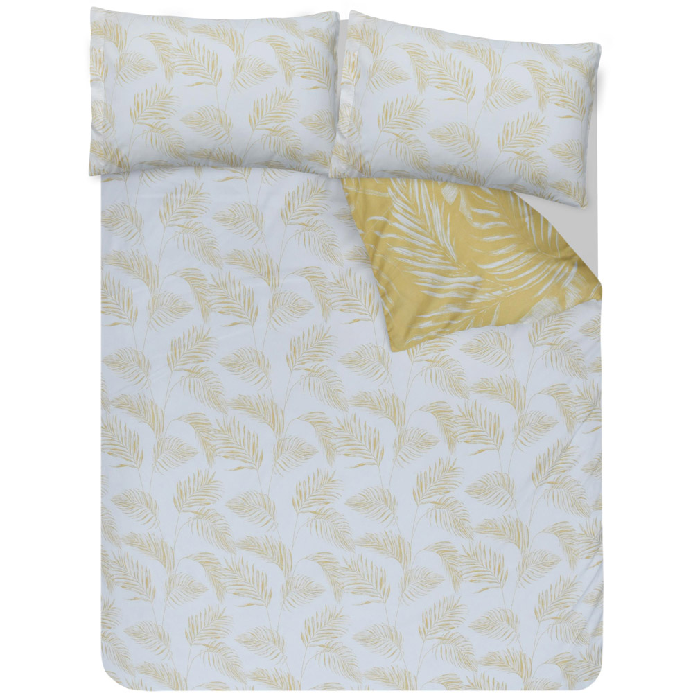 Smart Living King Size Ochre Sketched Palm Reversible Duvet Cover Set Image 5