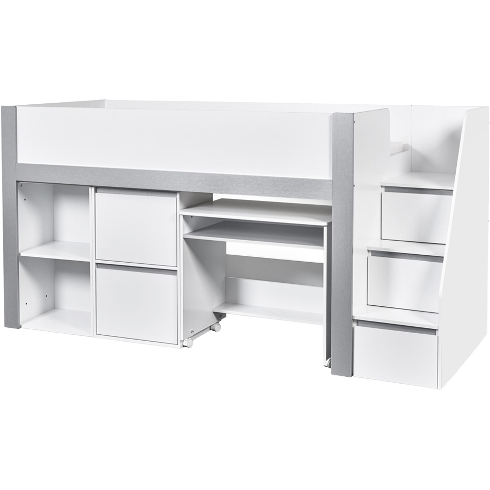 Julian Bowen Gaia Single White and Silver Mid Sleeper Bed Image 4