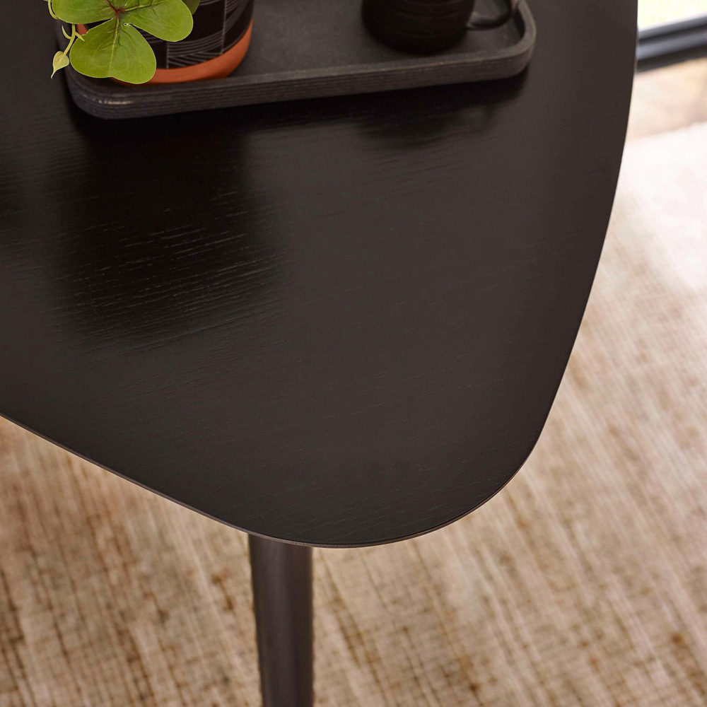Julian Bowen Athena 3 Seater Black Triangular Dining Table Image 6