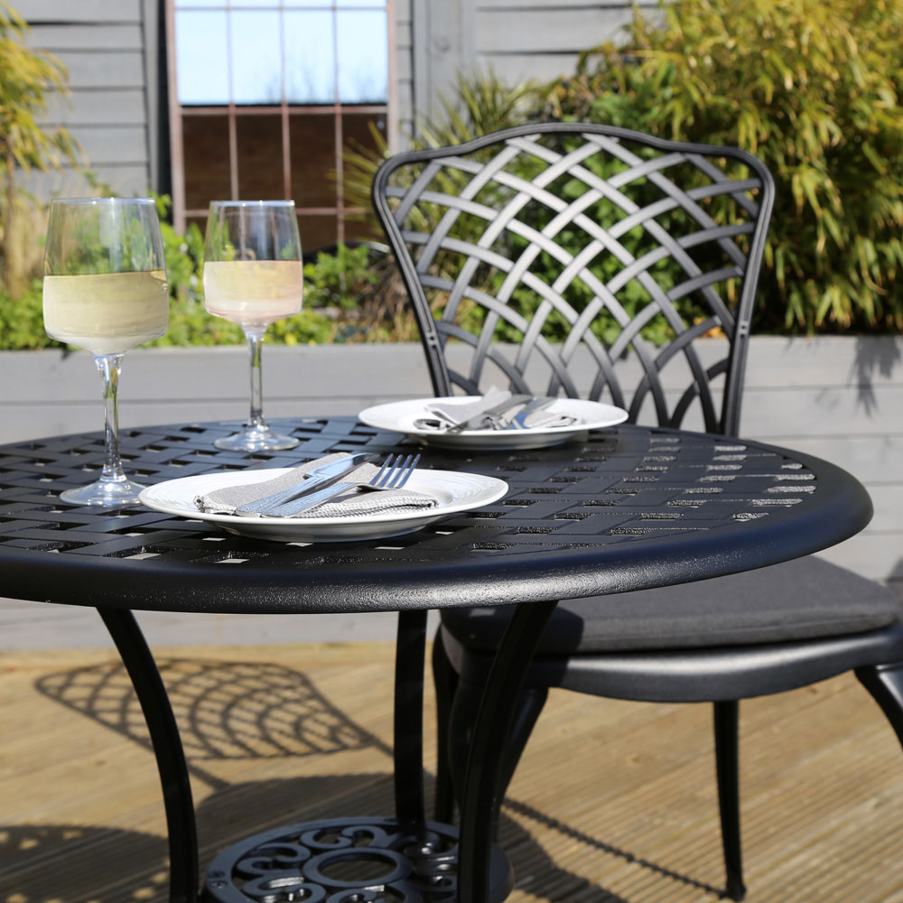 Charles Bentley Cast Aluminium 2 Seater Bistro Set Grey Image 5