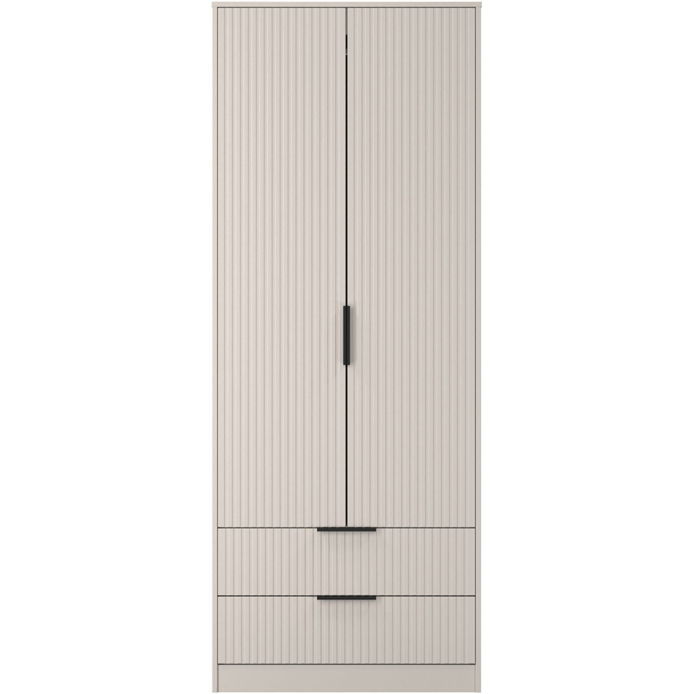 Crowndale Fluted 2 Door 2 Drawer Kashmir Matt Tall Wardrobe Ready Assembled Image 2