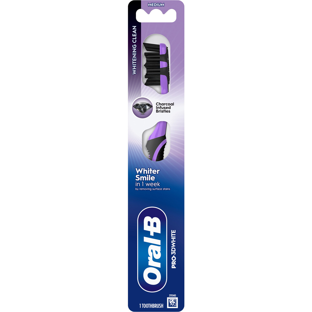 Oral-B Pro 3D White Medium Toothbrush Purple Image 2