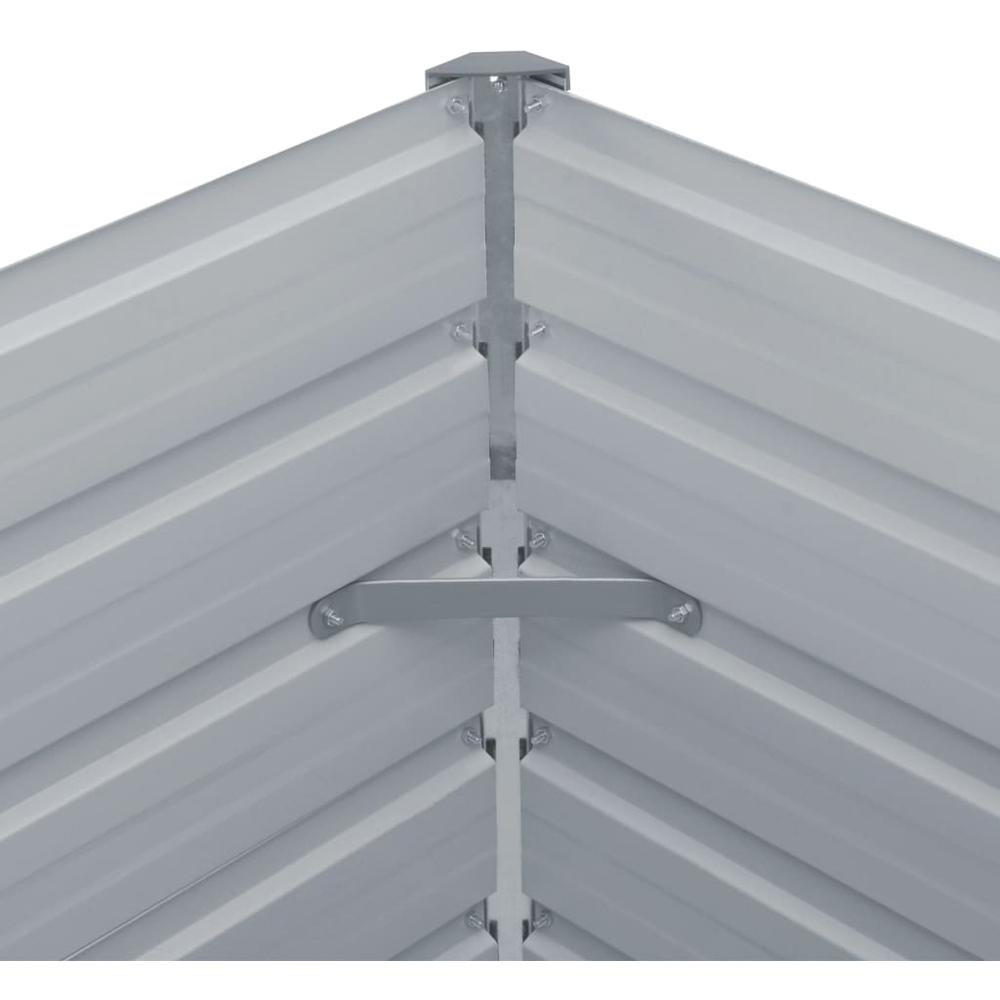 vidaXL Grey Galvanised Steel Raised Garden Bed 100 x 100 x 45cm Image 4