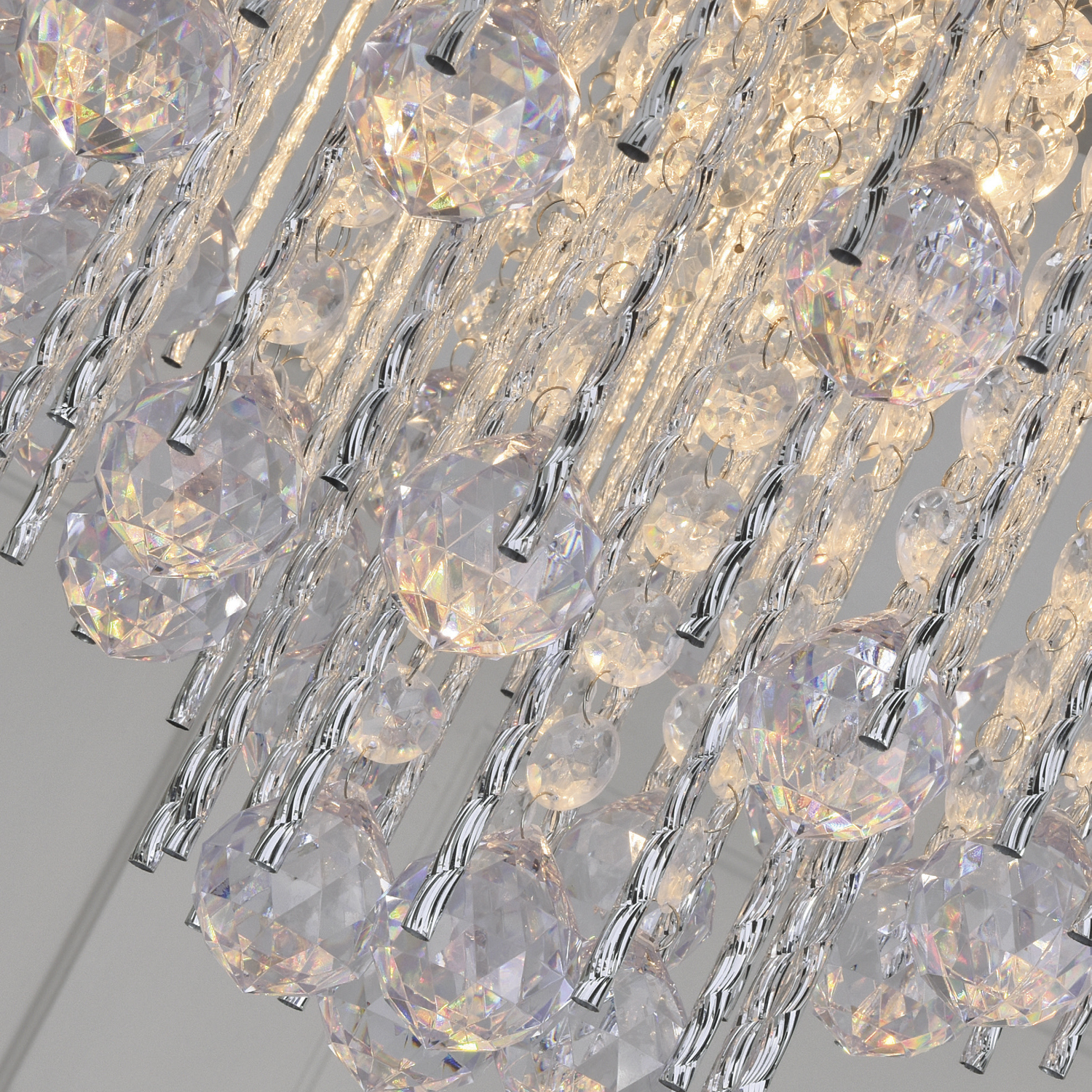 Silver Spiral Crystal 8 Light Chandelier Image 3