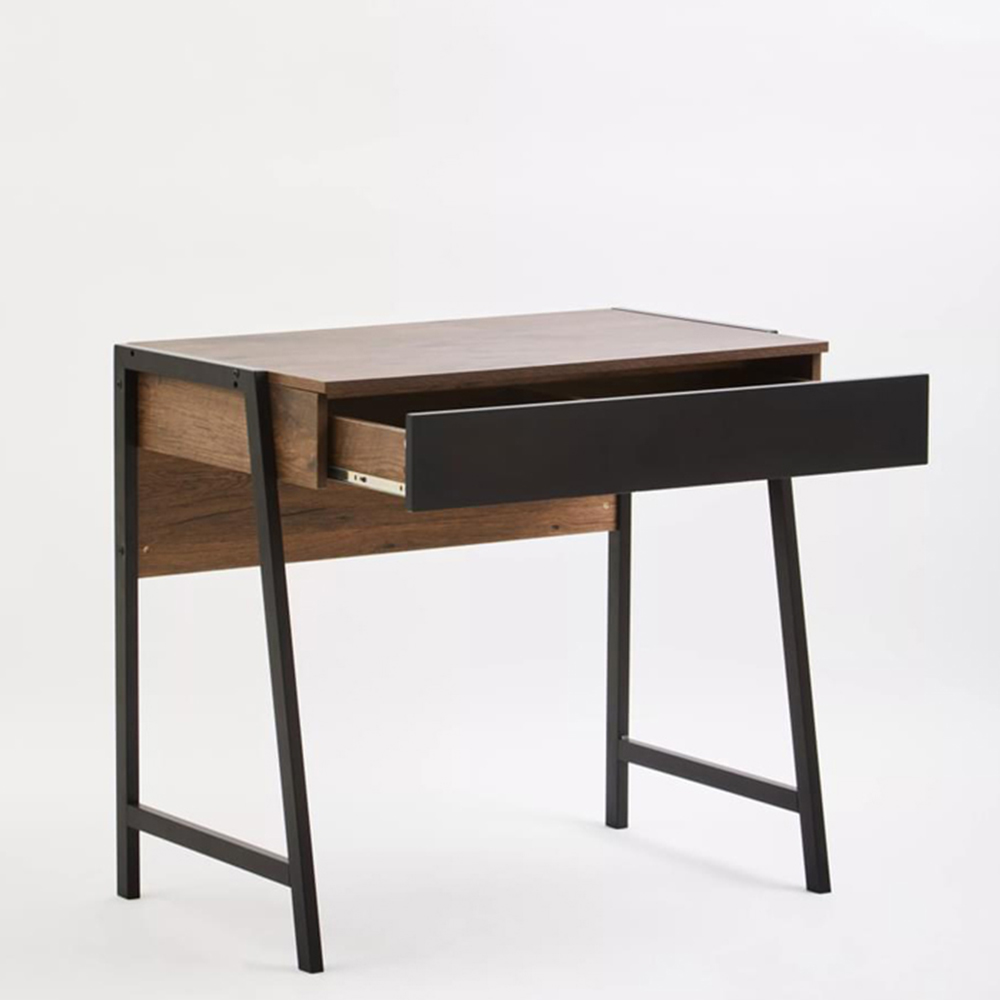 Premier Housewares Bradbury Single Drawer Desk Dark Oak Veneer Image 7