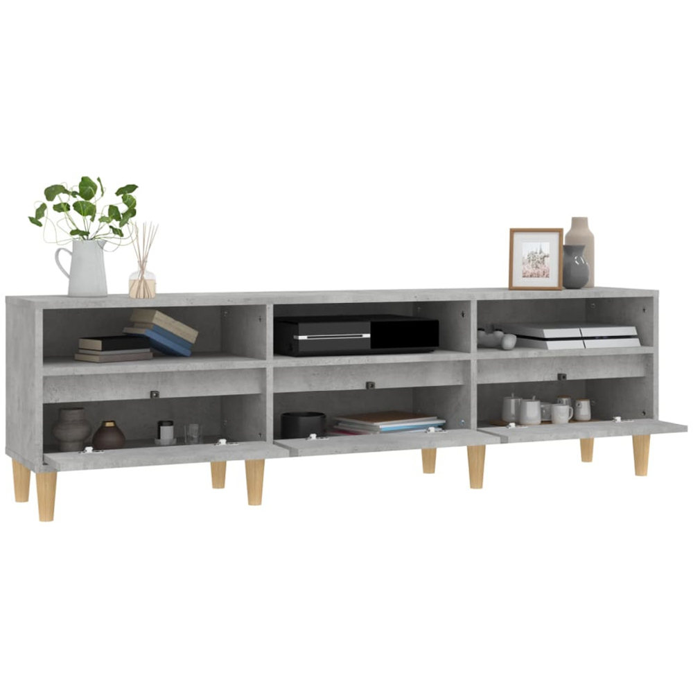 vidaXL 3 Drawer 3 Shelf Concrete Grey TV Cabinet Image 5