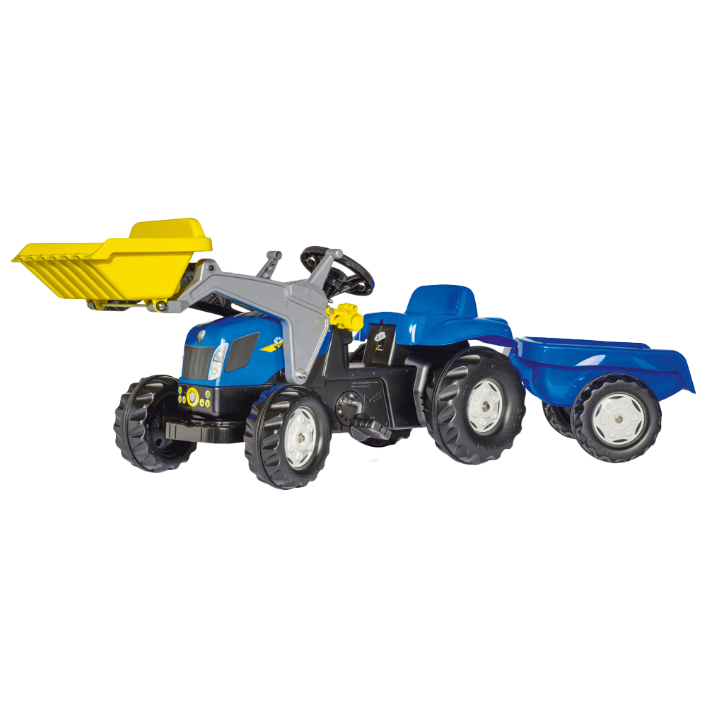 Robbie Toys New Holland Blue Tractor with Front Loader and Trailer Image 1